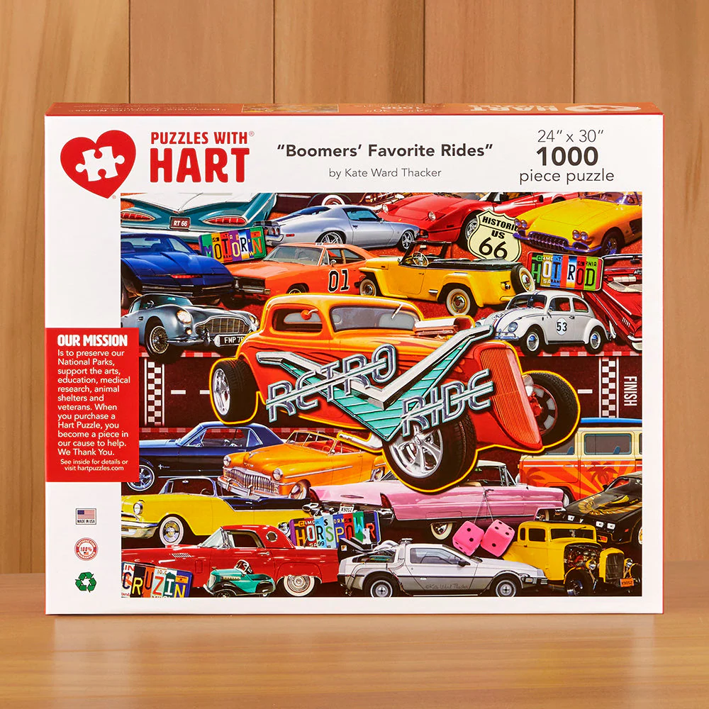 1,000 Piece Jigsaw Puzzle, Boomers' Favorite Rides