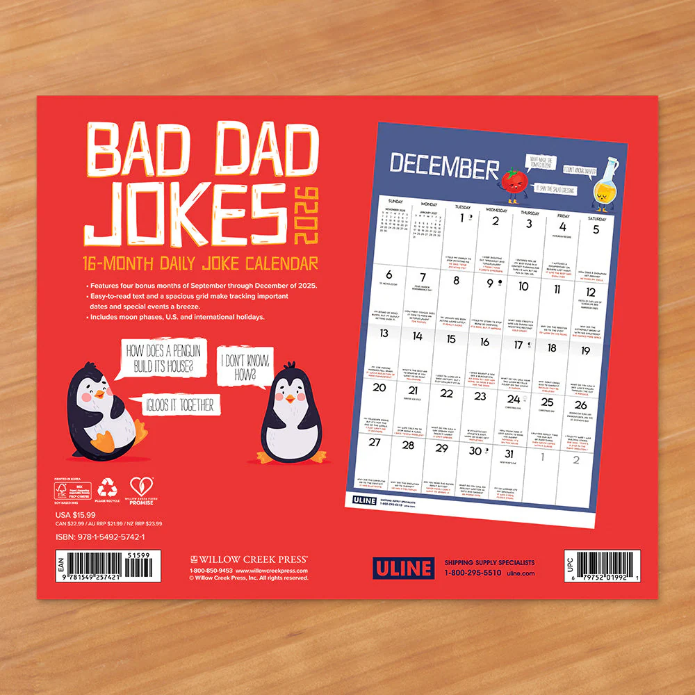 2026 Wall Calendar, Bad Dad Jokes - Image 2