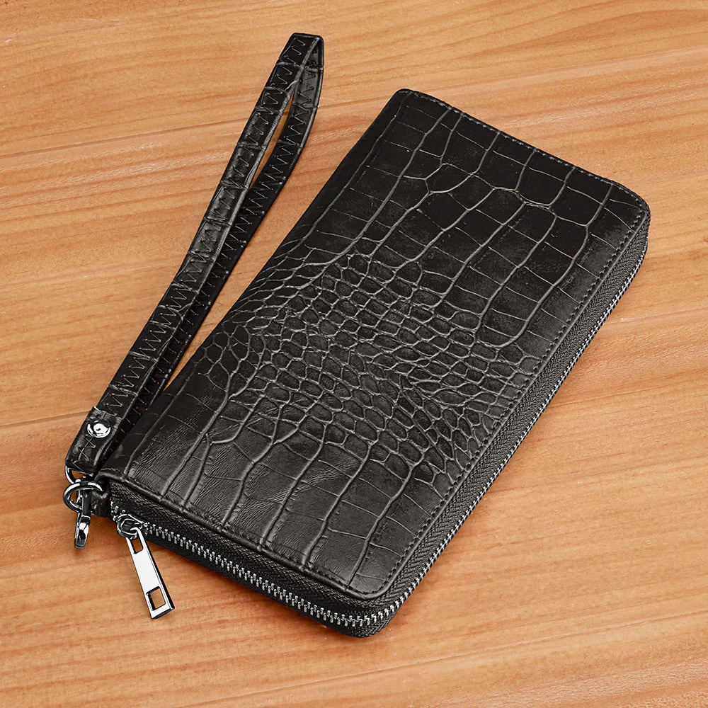 22 Tote Vegan Leather Wallet Clutch, Alligator - Image 3