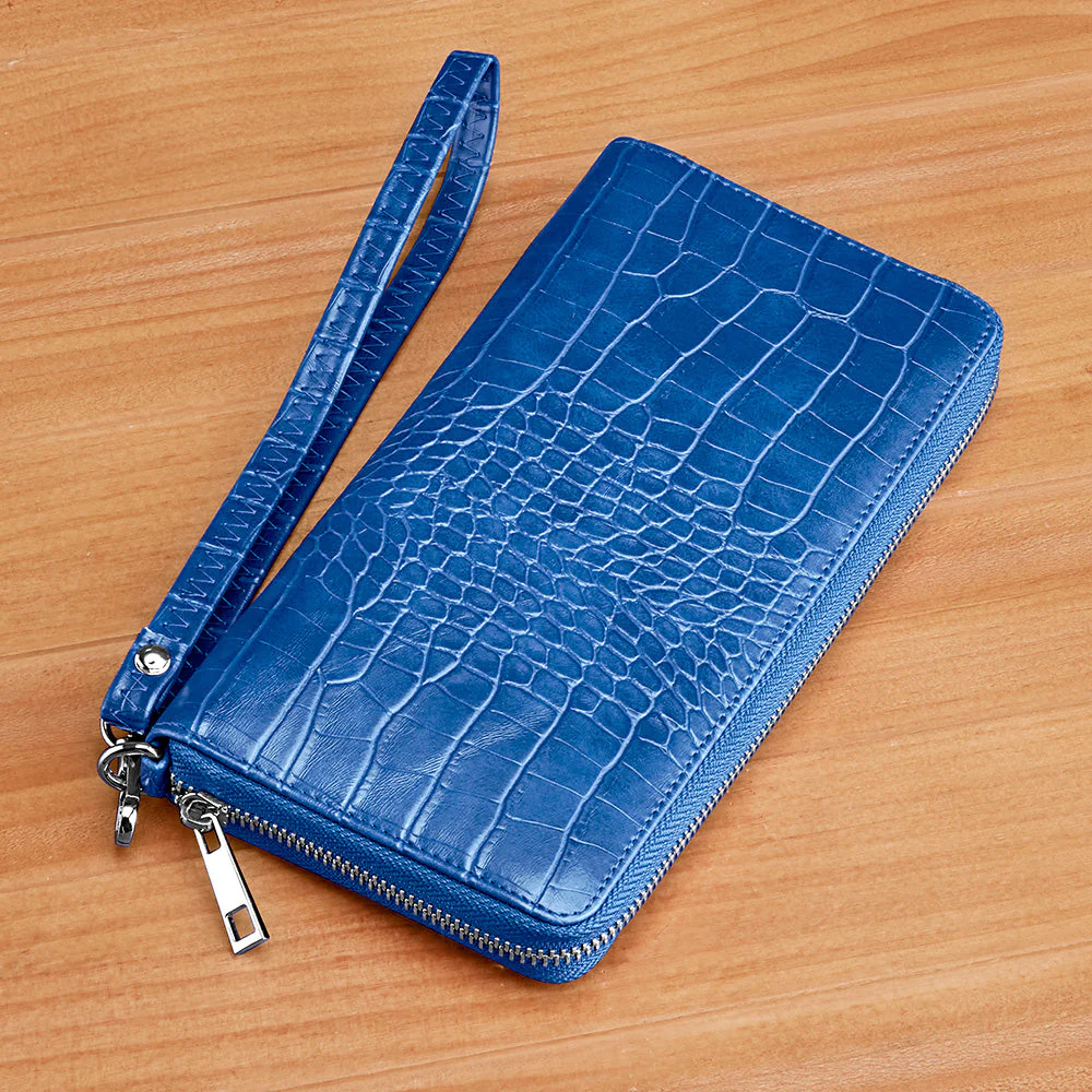 22 Tote Vegan Leather Wallet Clutch, Alligator - Image 4