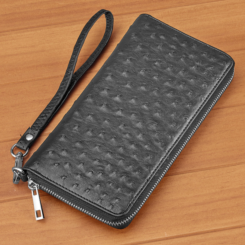 22 Tote Vegan Leather Wallet Clutch, Ostrich - Image 6