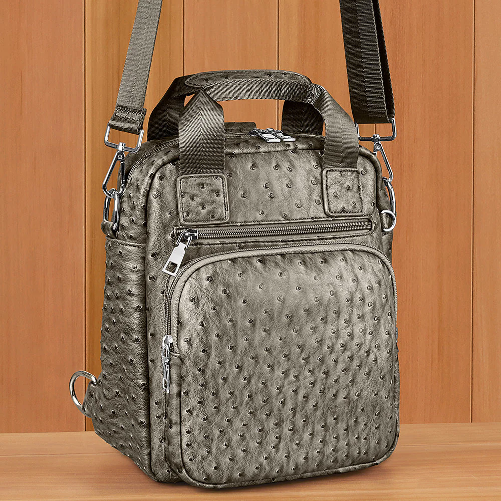 22 Tote Vegan Ostrich Leather Backpack - Image 4