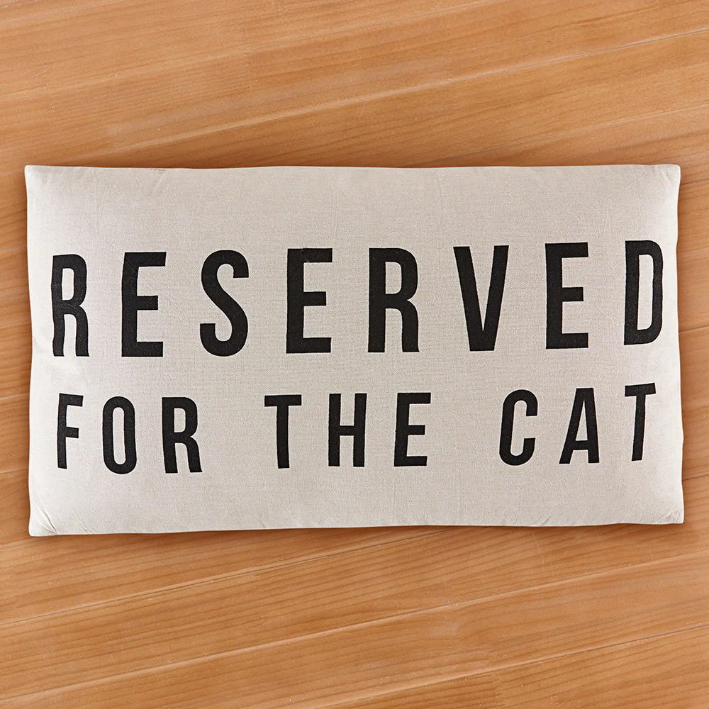24" x 14" Lumbar Pillow, Reserved for the Cat