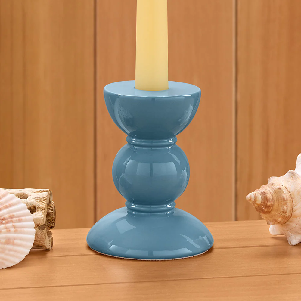 Addison Ross Bobbin Taper Candleholders, Chambray - Image 3