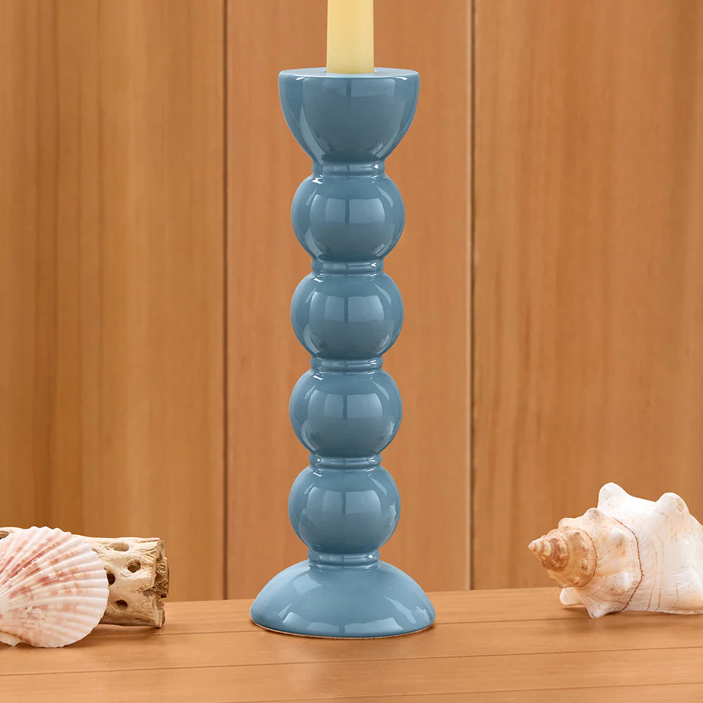 Addison Ross Bobbin Taper Candleholders, Chambray - Image 4