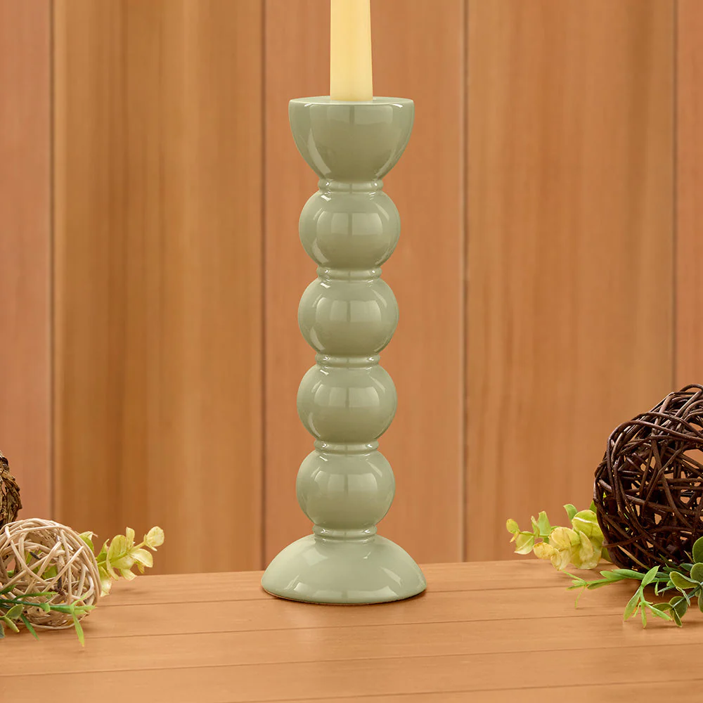 Addison Ross Bobbin Taper Candleholders, Sage - Image 4