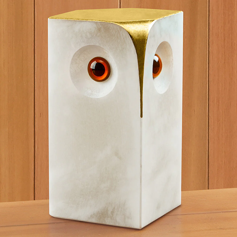 Alabaster Owl Sculpture - Image 2