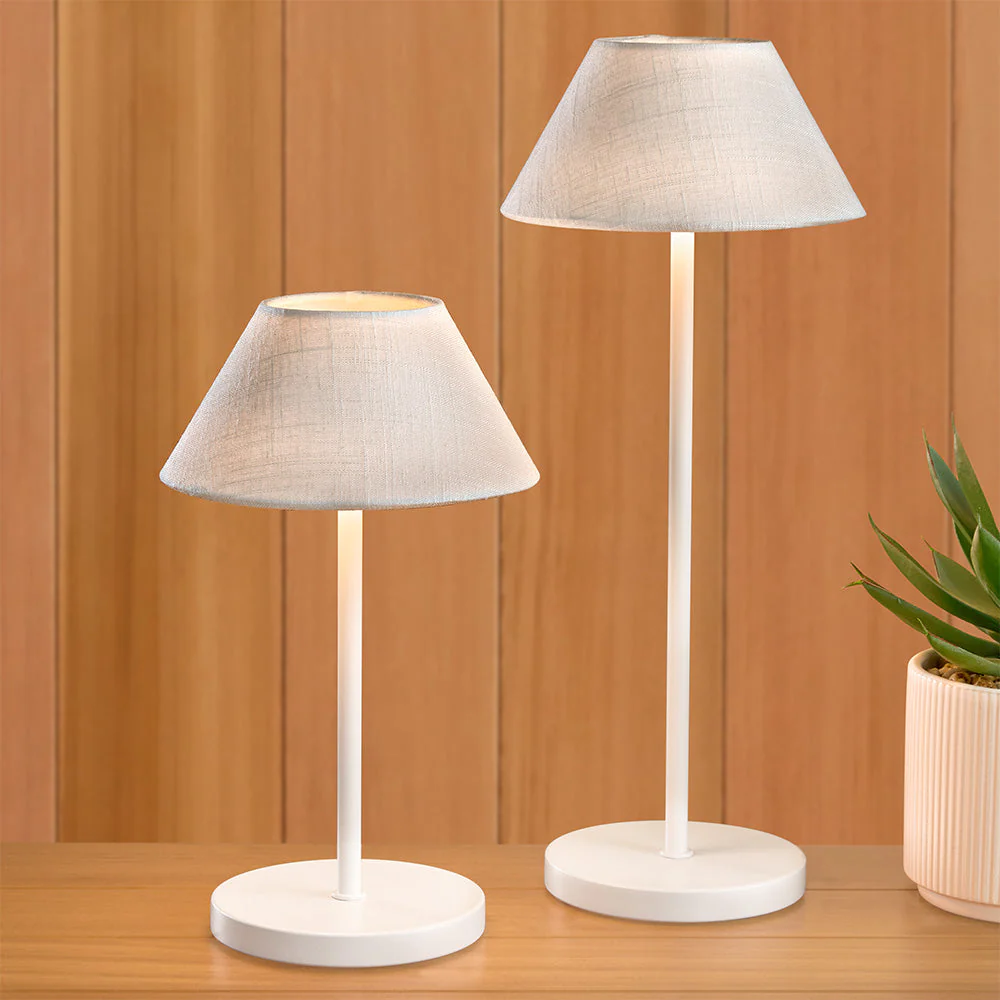 Alluna Cordless Table Lamp with Linen Shade