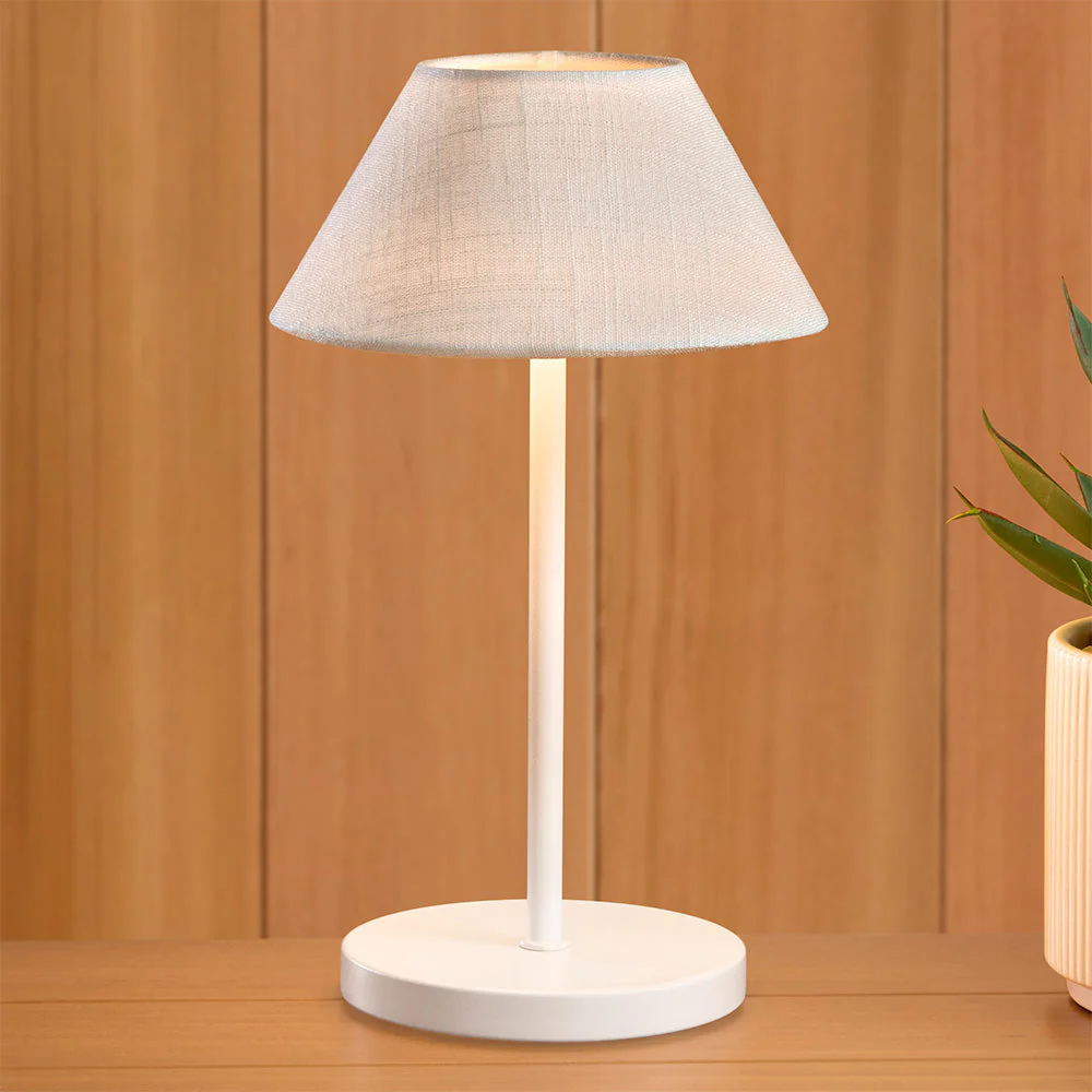 Alluna Cordless Table Lamp with Linen Shade - Image 2