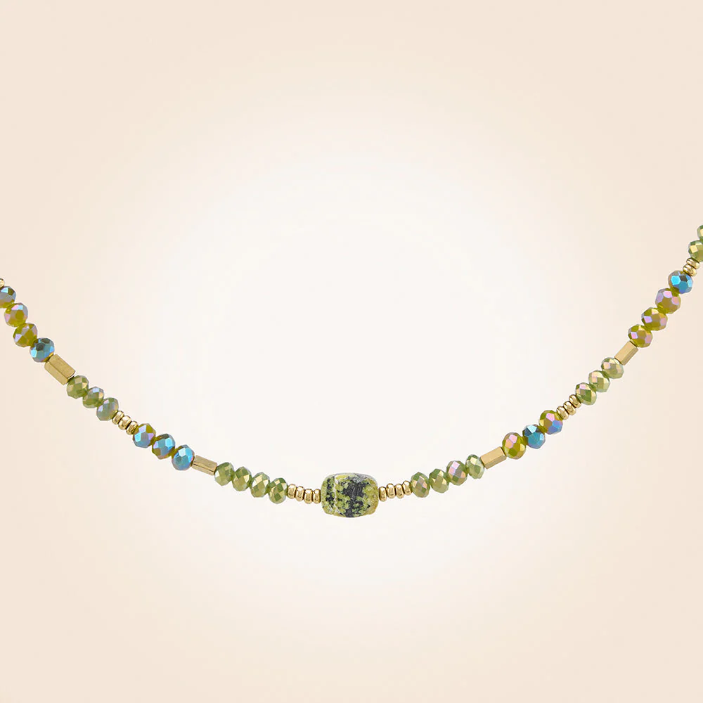 Anartxy Ulla Beaded Necklace, Green