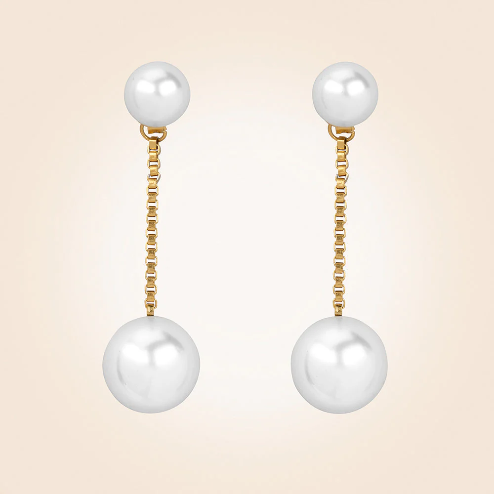 Anartxy Vilma Gold Pearl Drop Earrings