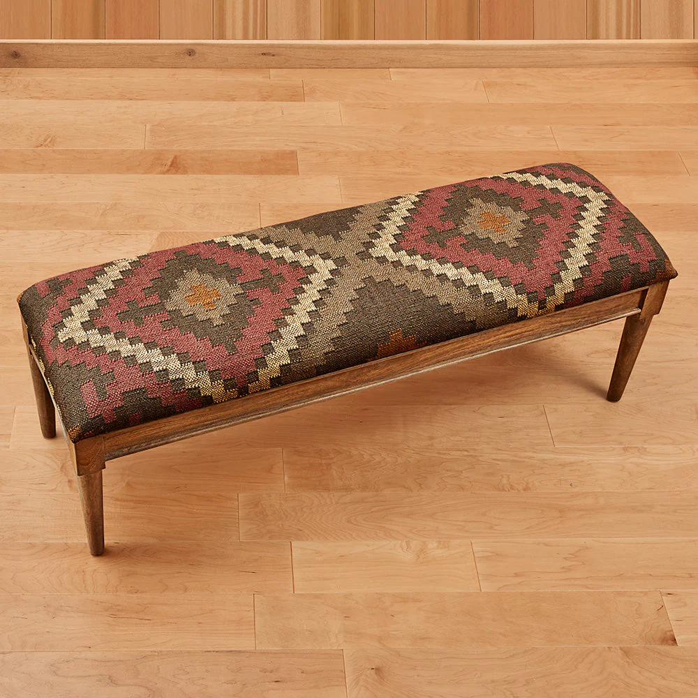 Aztec Kilim 51" Bench, Star - Image 2
