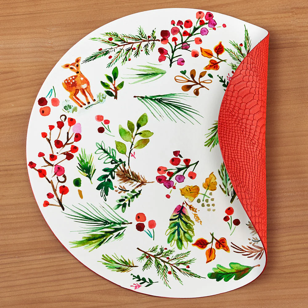 Beatriz Ball VIDA Happy Christmas Round Vinyl Placemats, Set of 4 - Image 3