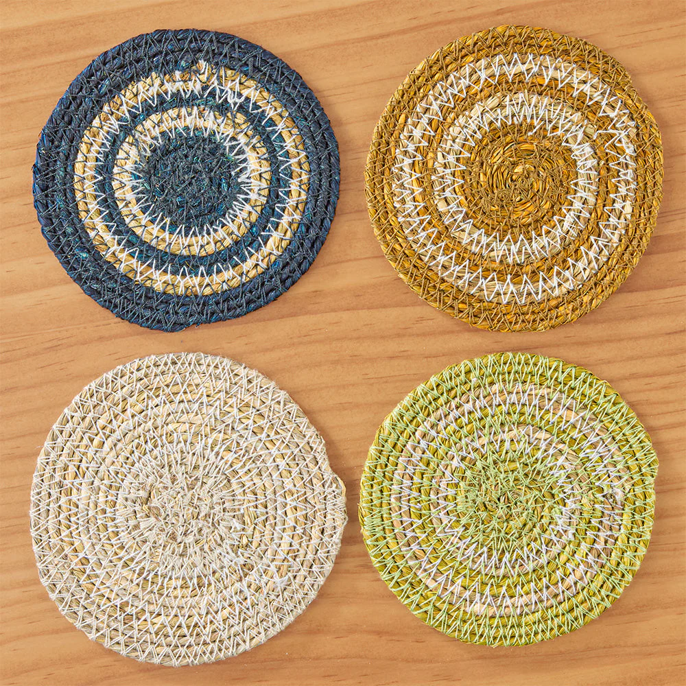 Be Home Hydra Woven Seagrass Coaster Set - Image 2