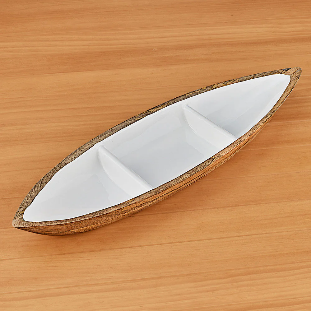 Be Home Madras Enameled Mango Divided Serving Tray - Image 2