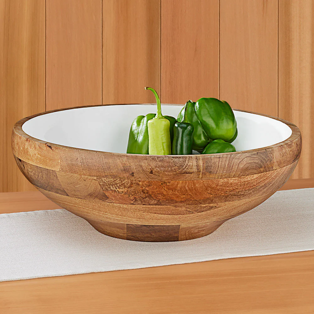 Be Home Madras Enameled Mango Footed Serving Bowl - Image 3