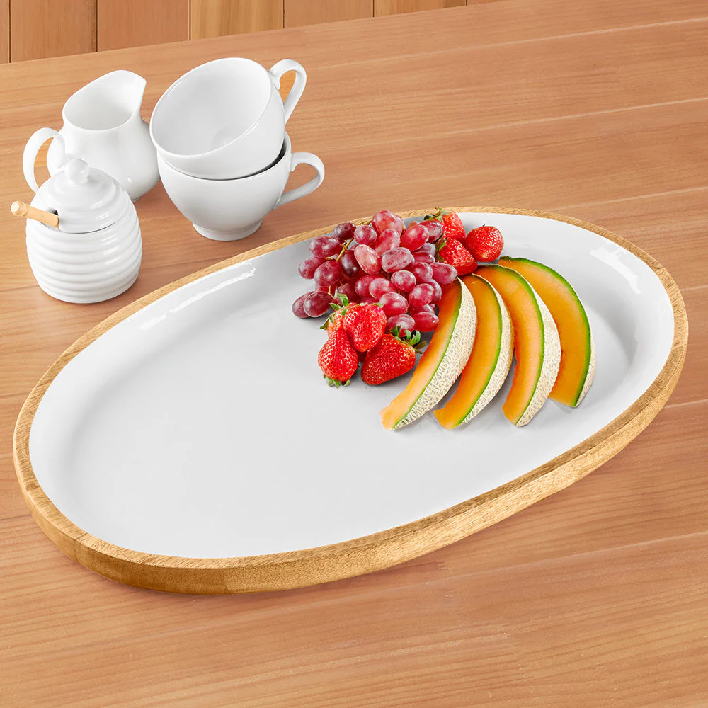 Be Home Madras Enameled Mango Platter - Image 2