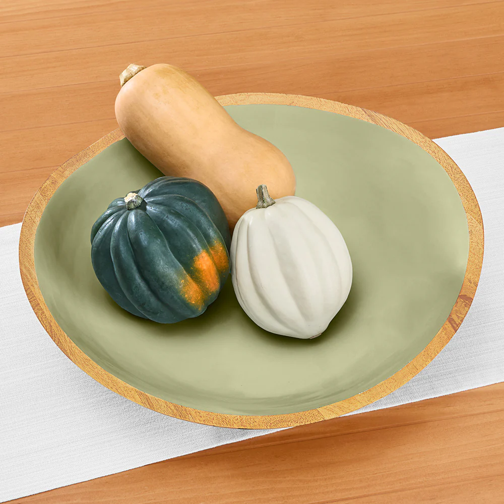 Be Home Madras Enameled Mango Serving Bowls, Sage - Image 2