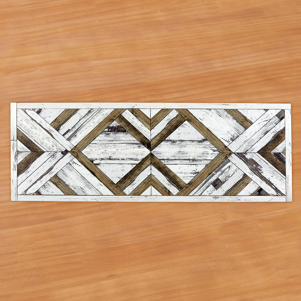 Beija Flor Vinyl Floor Mat, White Barnwood Mosaic - Image 2