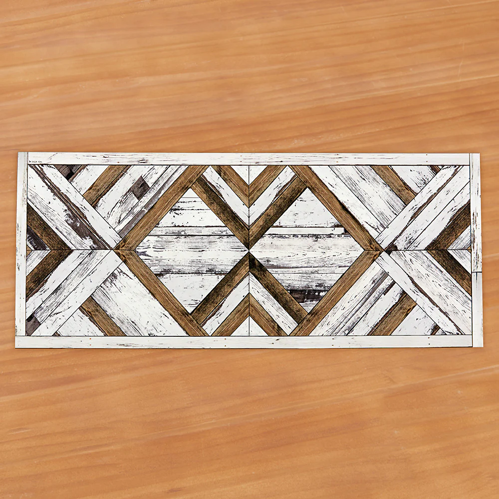 Beija Flor Vinyl Floor Mat, White Barnwood Mosaic - Image 4