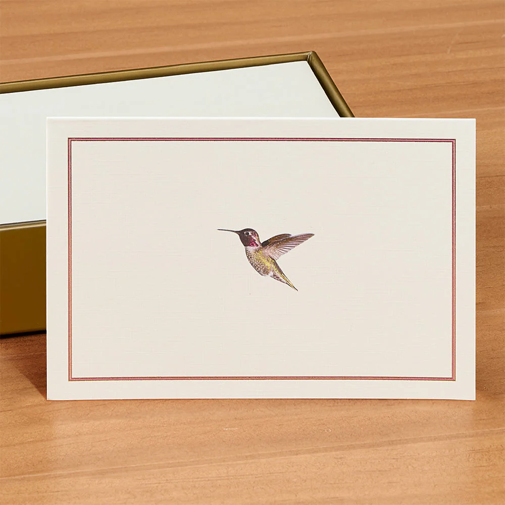 Blank Note Card Set, Hummingbird Flight