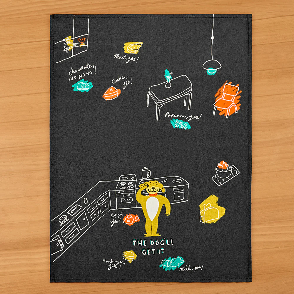 Blue Q Tea Towel, "The Dog'll Get It" - Image 2
