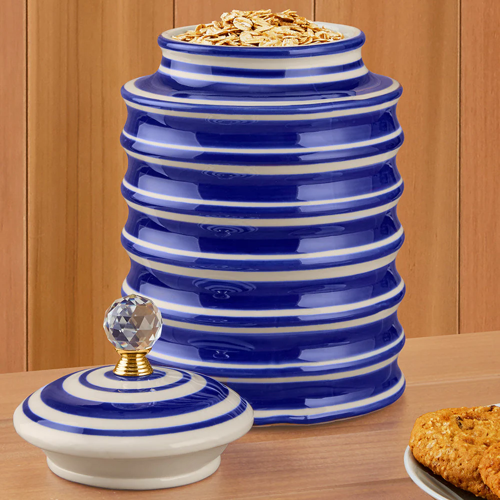 Blue & White Porcelain Canisters - Image 2