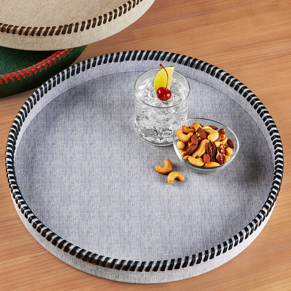 Bodrum Whipstitch Round Vinyl Tray