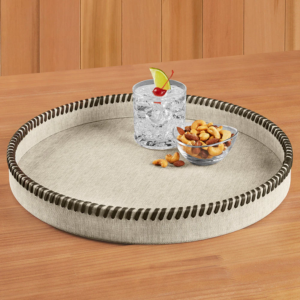 Bodrum Whipstitch Round Vinyl Tray - Image 2