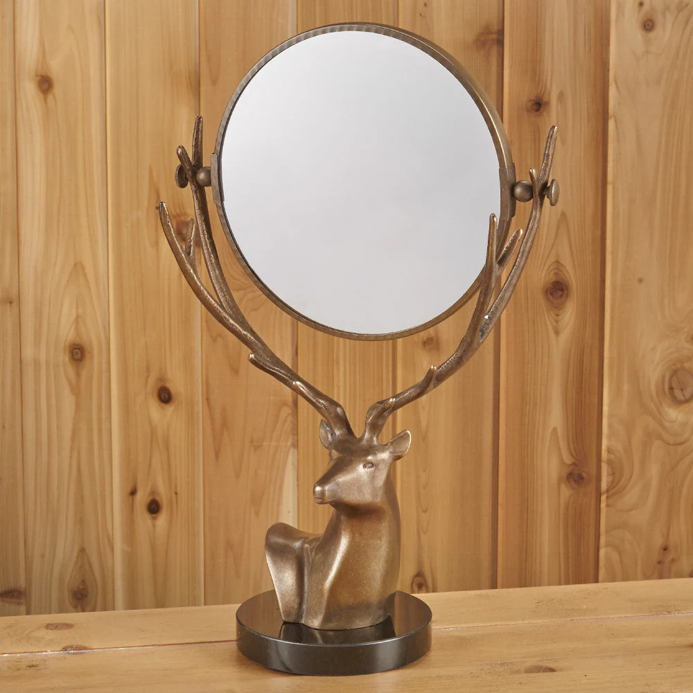 Brass Deer Vanity Mirror
