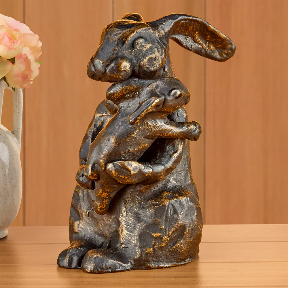 Bronze Mother Rabbit Sculpture - Image 2