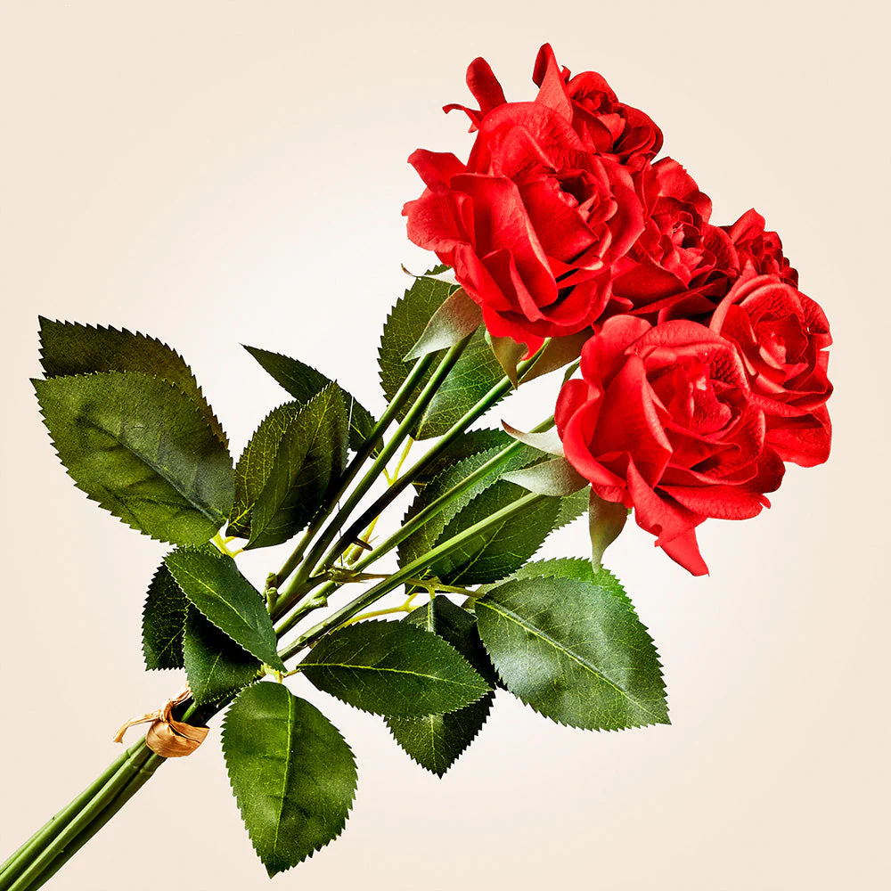 Bundle of Faux Rose Stems, 17" - Image 2
