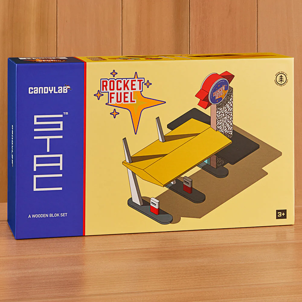 CANDYCAR® Rocket Fuel Station Wooden Toy Car Playset - Image 4