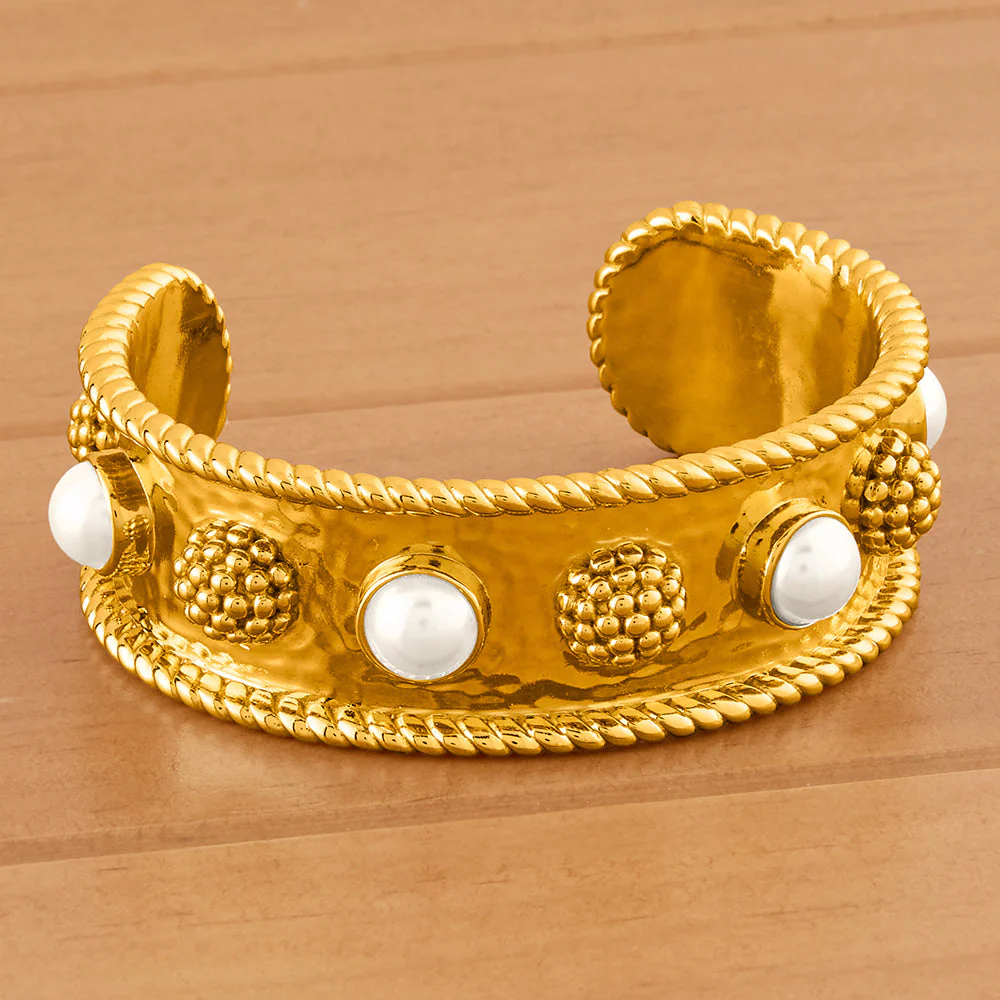 Capucine De Wulf Berry Gold and Pearl Cuff Bracelet - Image 2