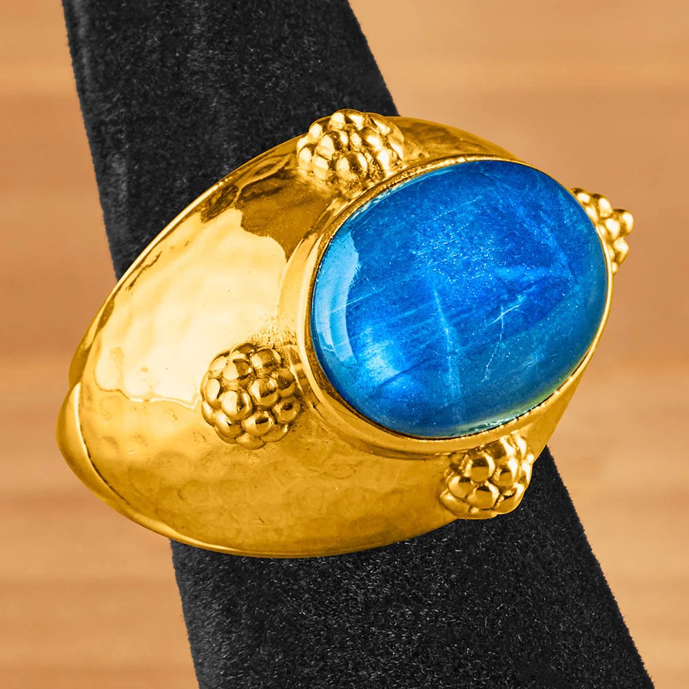 Capucine De Wulf Cleopatra Gold and Labradorite Ring
