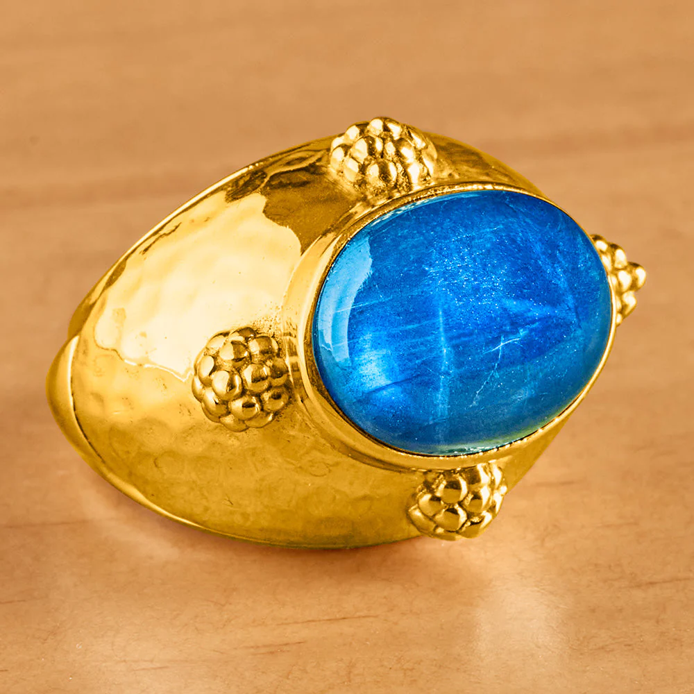 Capucine De Wulf Cleopatra Gold and Labradorite Ring - Image 2