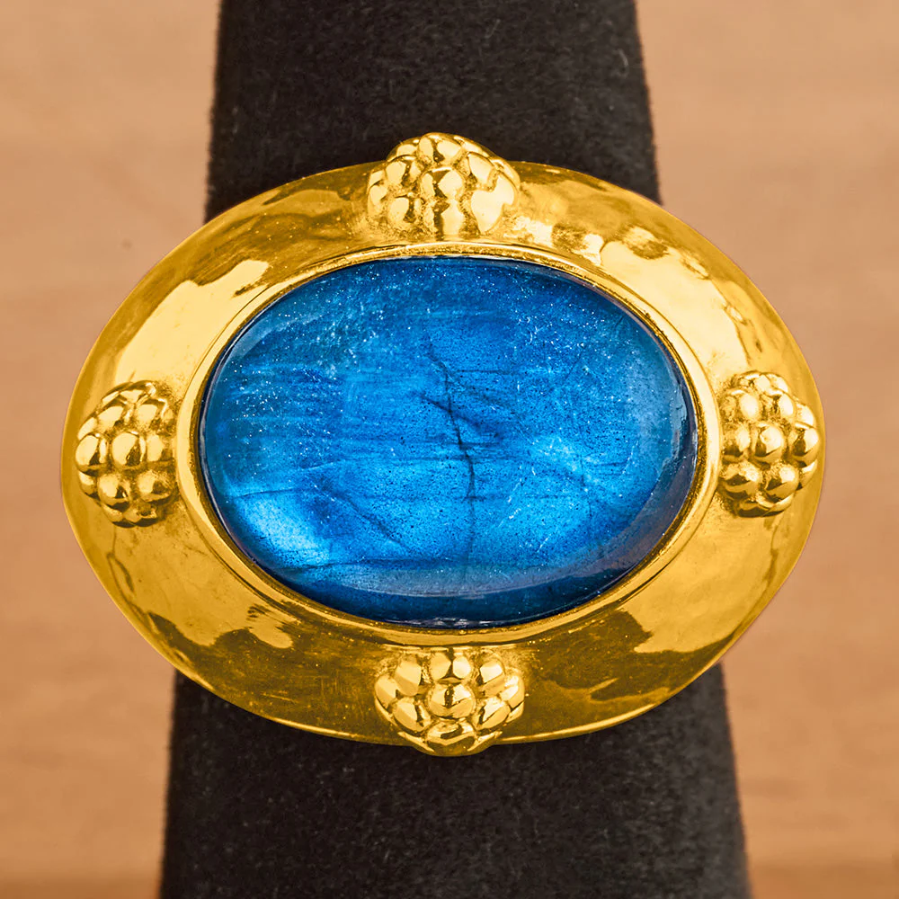 Capucine De Wulf Cleopatra Gold and Labradorite Ring - Image 3