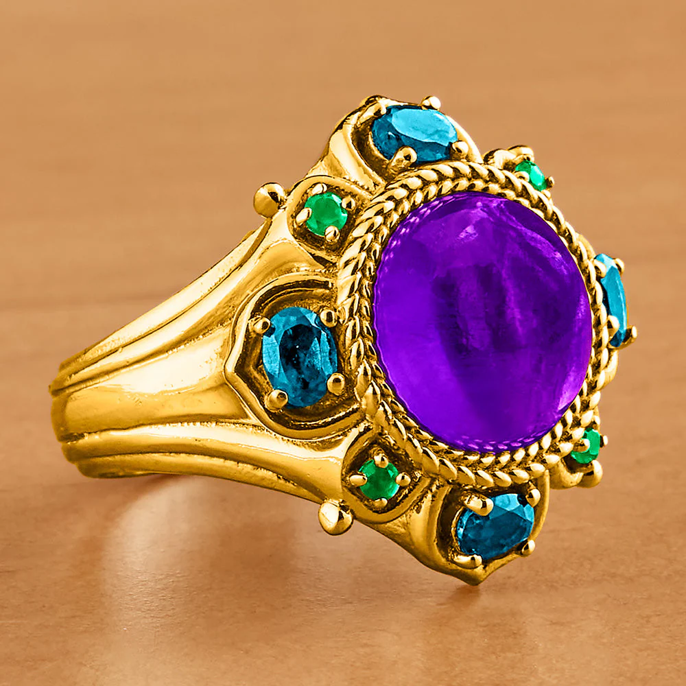 Capucine De Wulf Contessa Belle Nuit Gold and Gemstones Ring - Image 2