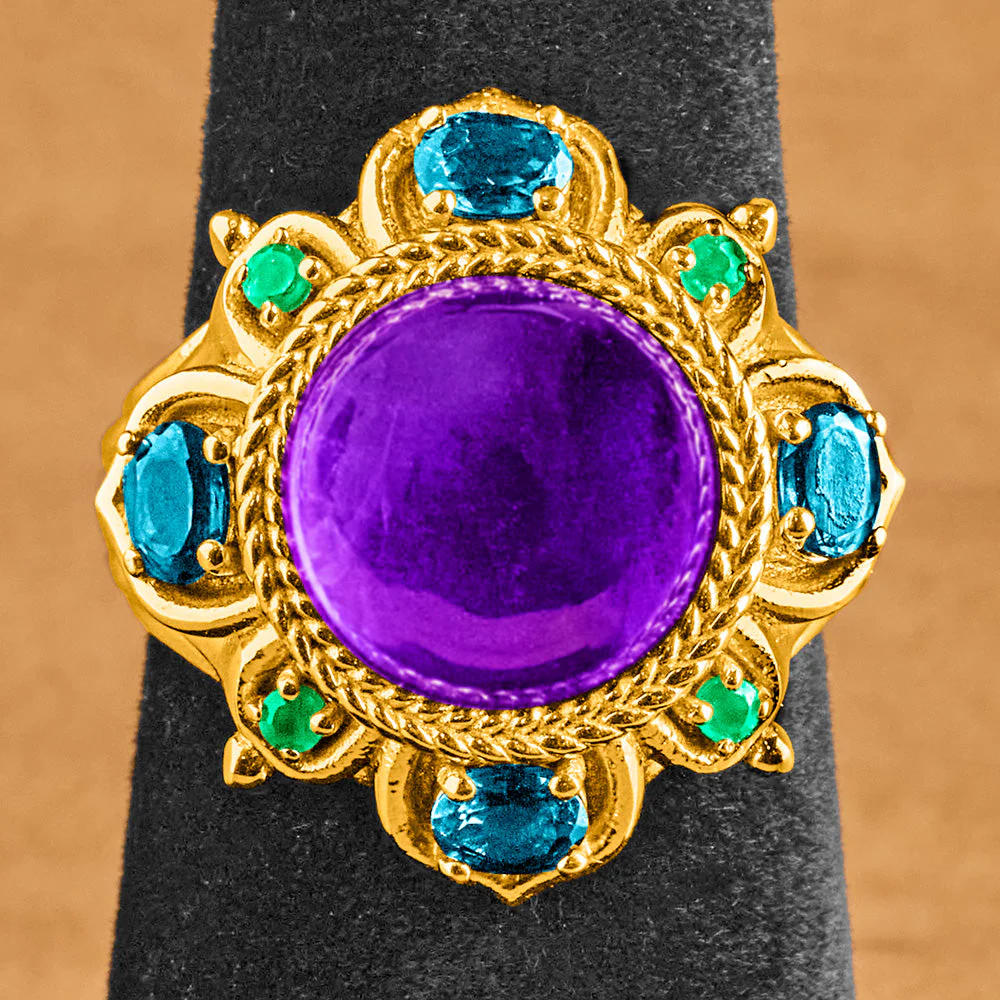 Capucine De Wulf Contessa Belle Nuit Gold and Gemstones Ring - Image 3