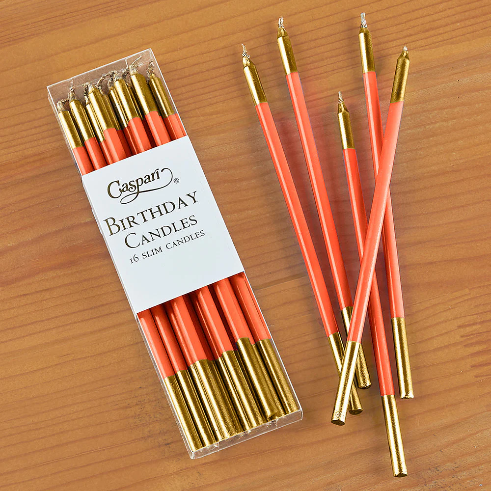 Caspari 6" Slim Metallic Birthday Candles, Set of 16 - Image 4
