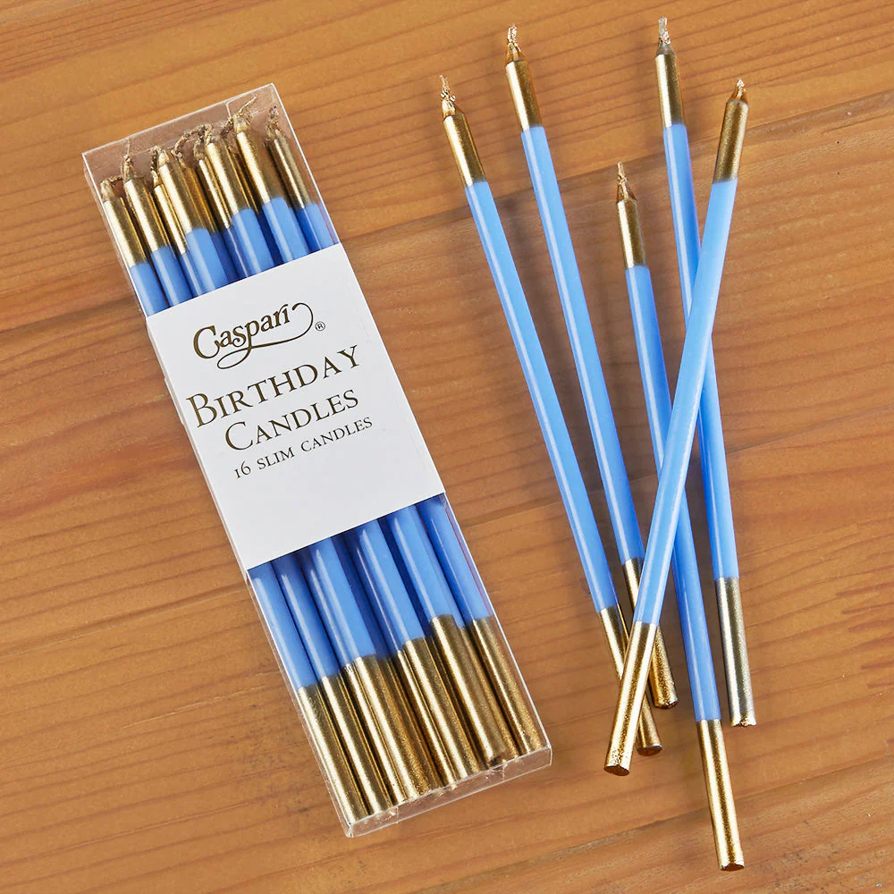 Caspari 6" Slim Metallic Birthday Candles, Set of 16 - Image 5