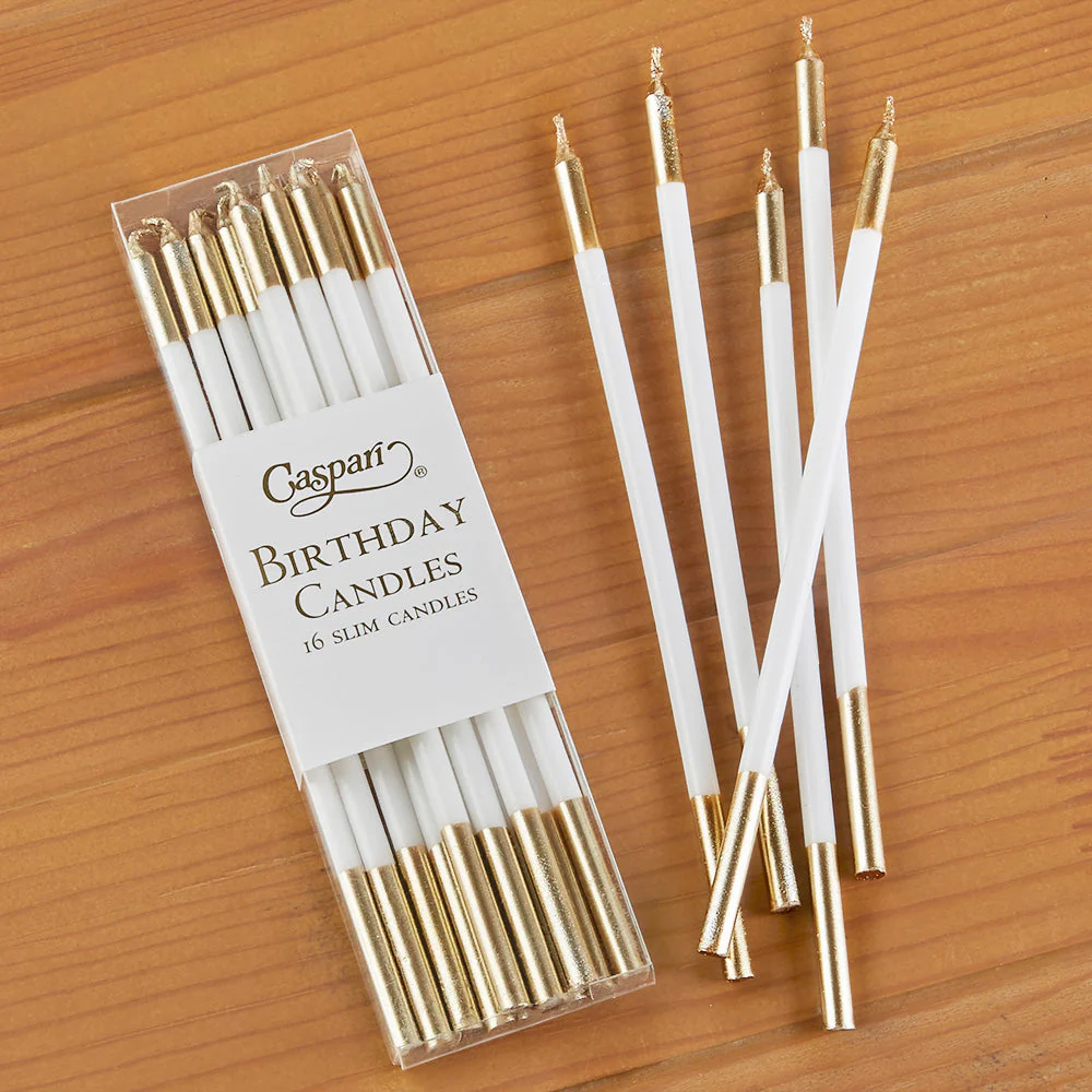 Caspari 6" Slim Metallic Birthday Candles, Set of 16 - Image 8