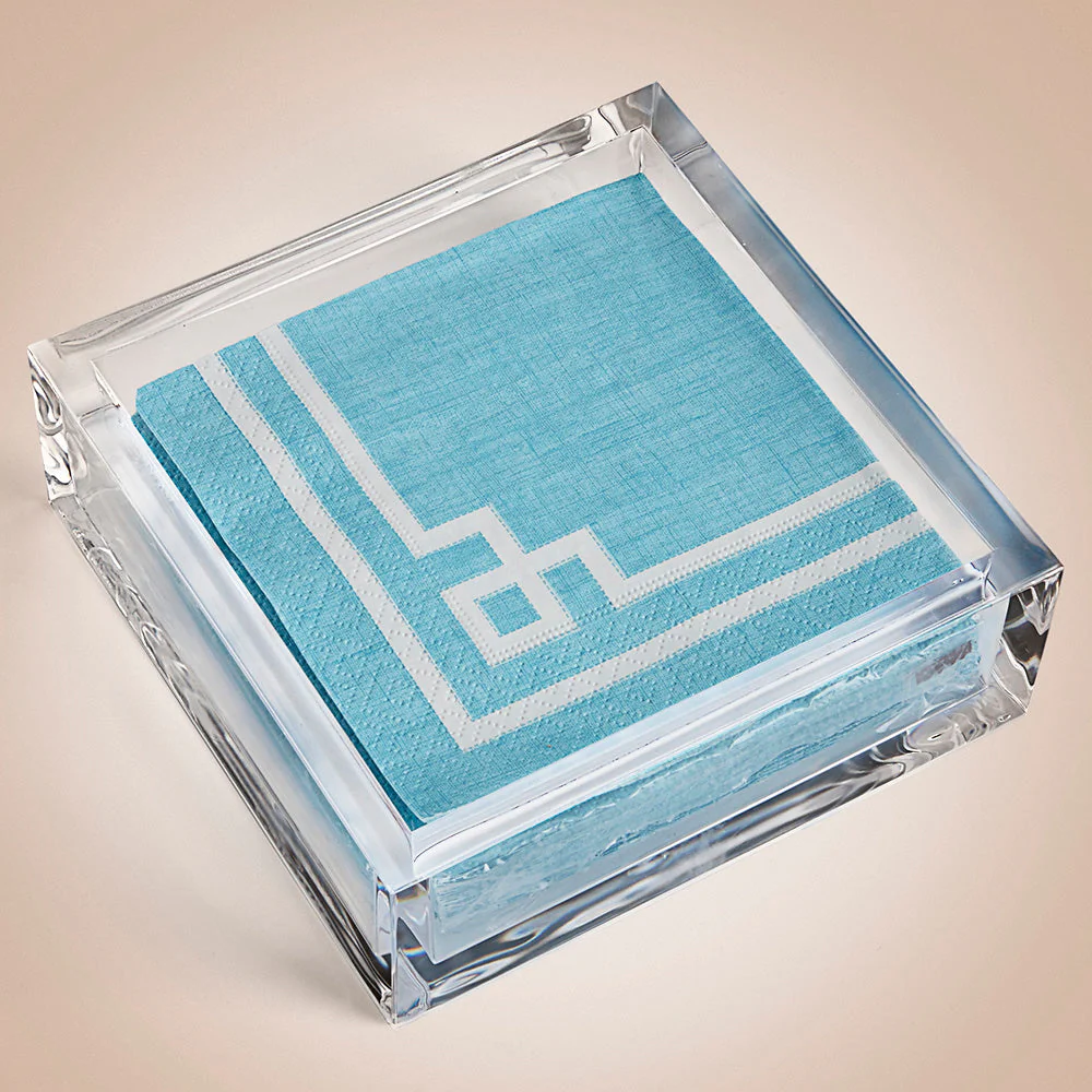 Caspari Acrylic Crystal Lucite Cocktail Napkin Holder - Image 2