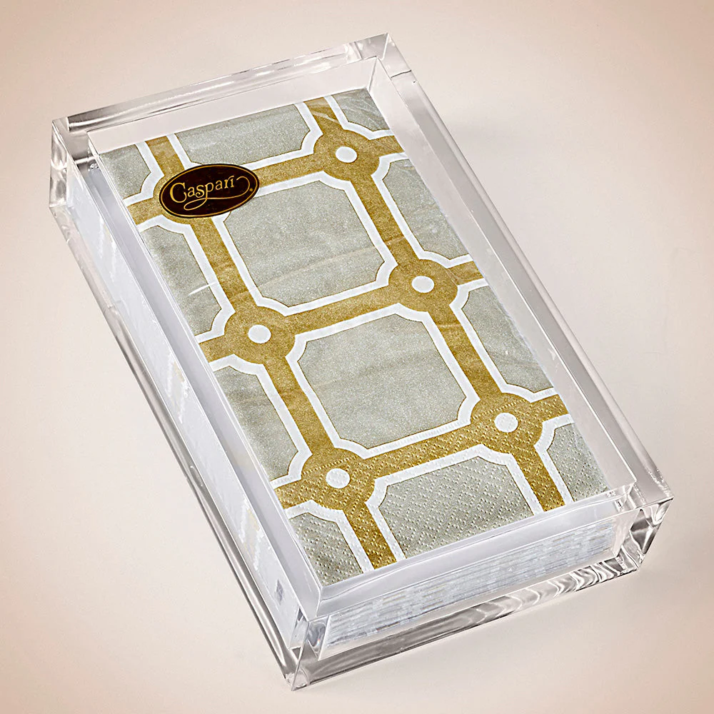 Caspari Acrylic Crystal Lucite Guest Towel Holder - Image 2