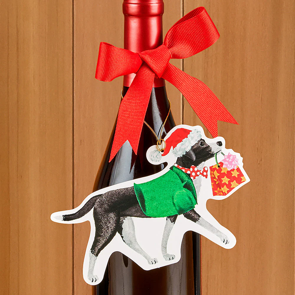 Caspari Holiday Gift Tags, Christmas Delivery (Set of 4) - Image 3