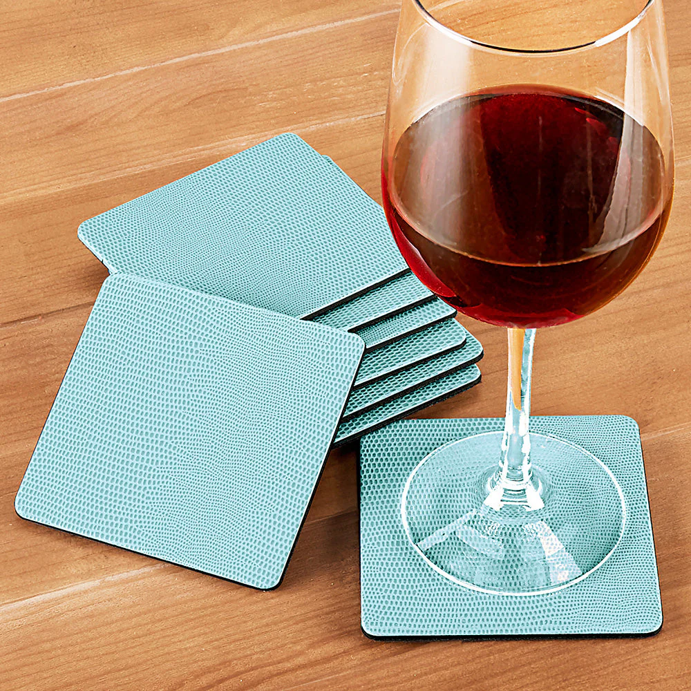 Caspari Lizard Felt-Backed Coaster Set - Image 3