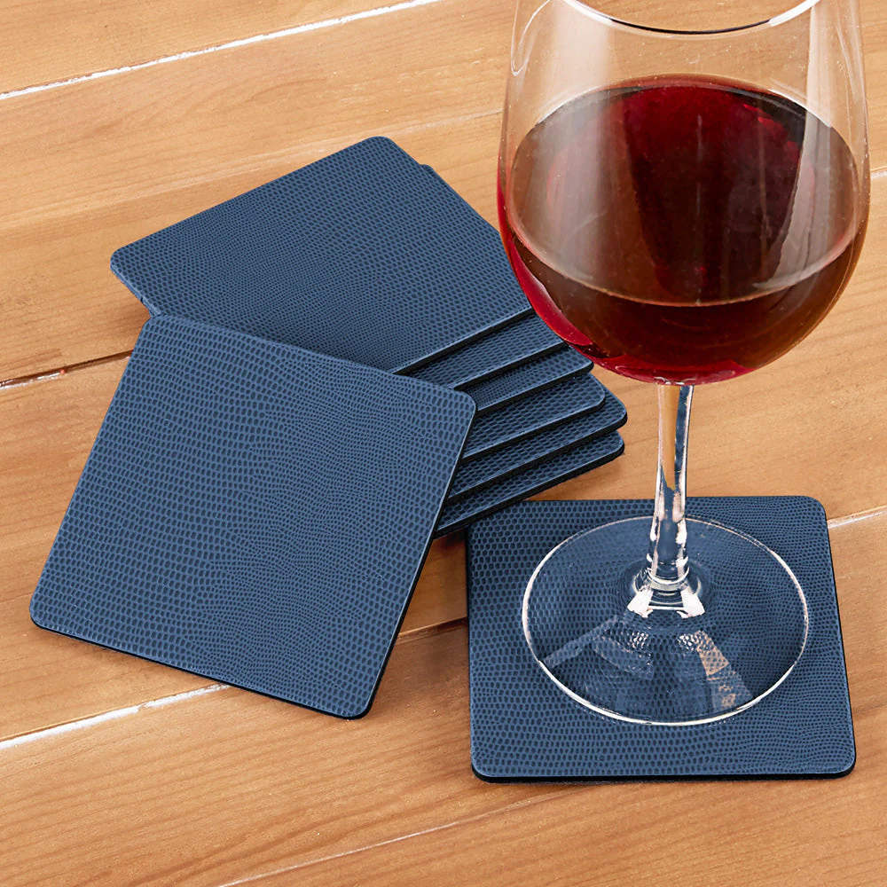 Caspari Lizard Felt-Backed Coaster Set - Image 4