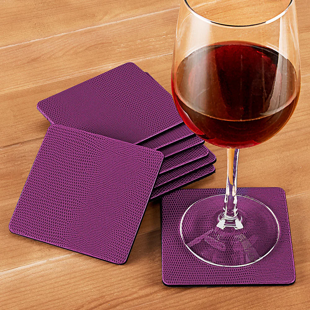 Caspari Lizard Felt-Backed Coaster Set - Image 5