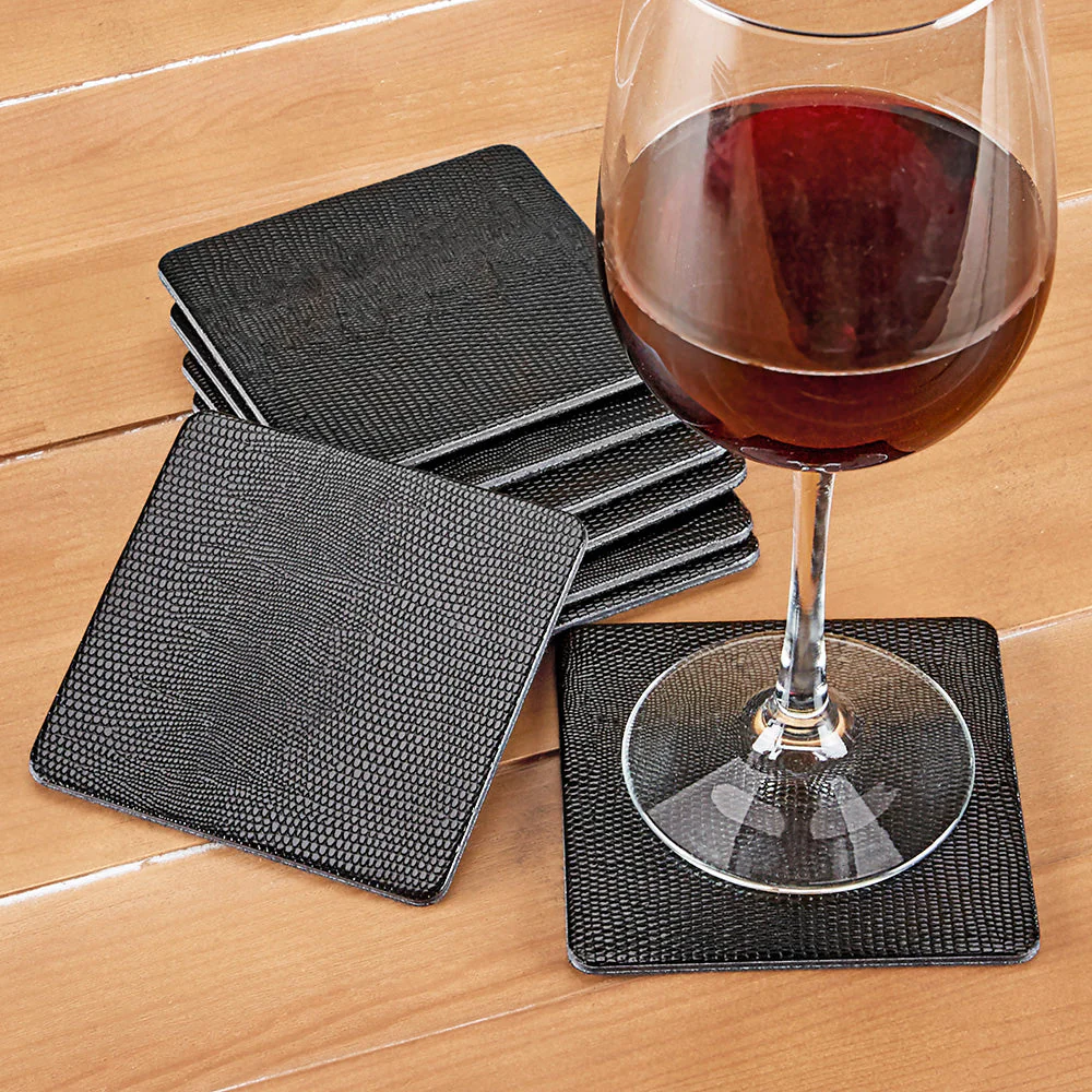 Caspari Lizard Felt-Backed Coaster Set - Image 6