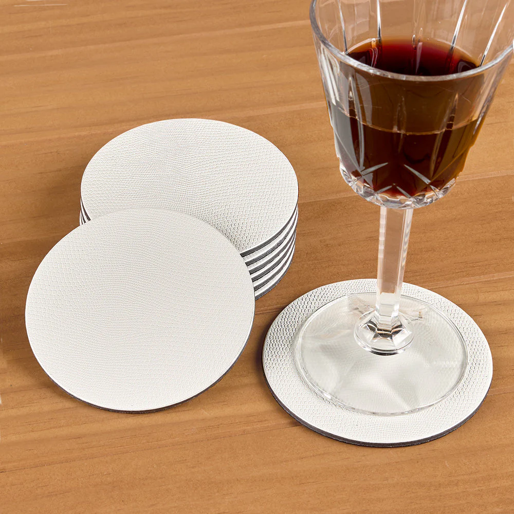 Caspari Lizard Felt-Backed Coaster Set, Round - Image 4